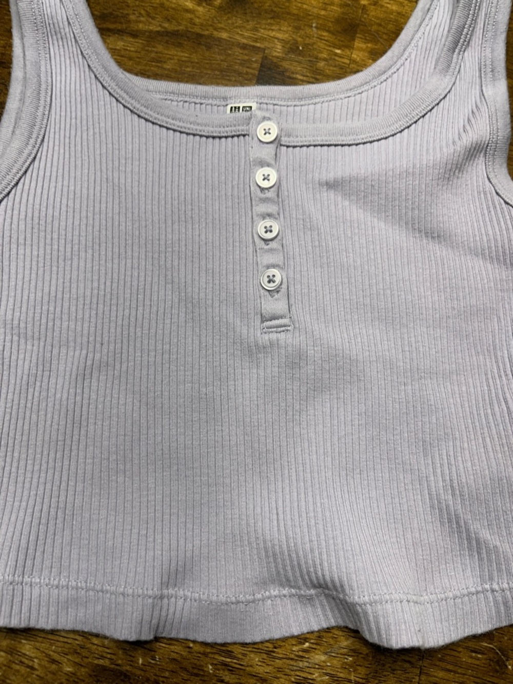 Uniqlo Light Lavender Ribbed Henley Tank size xs